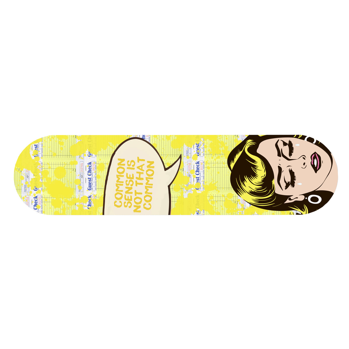 NikkiRaye Collection "COMMON SENSE" Guest Check on Skateboard