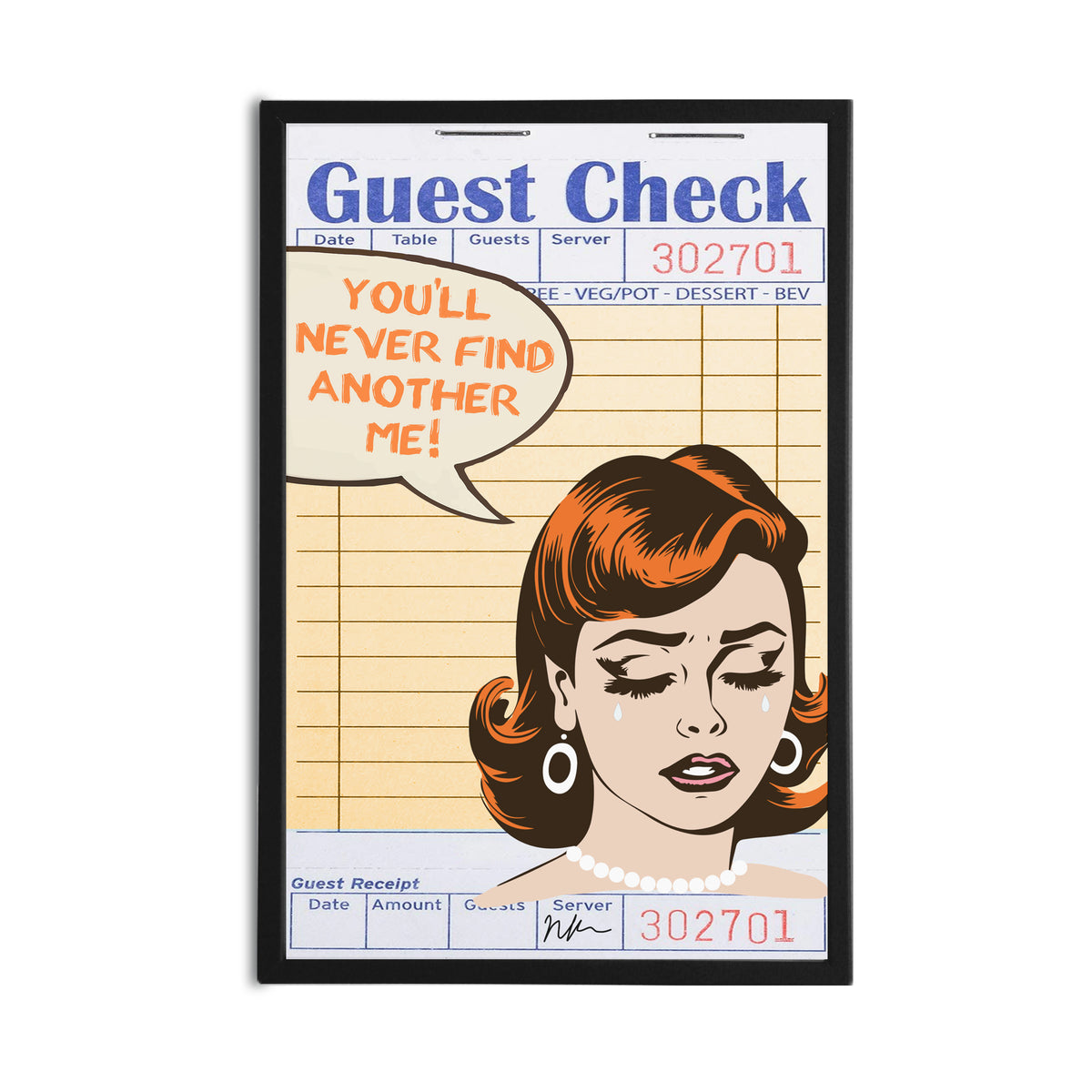 NikkiRaye Collection "ANOTHER ME" Guest Check on TilePix Wood 12x18
