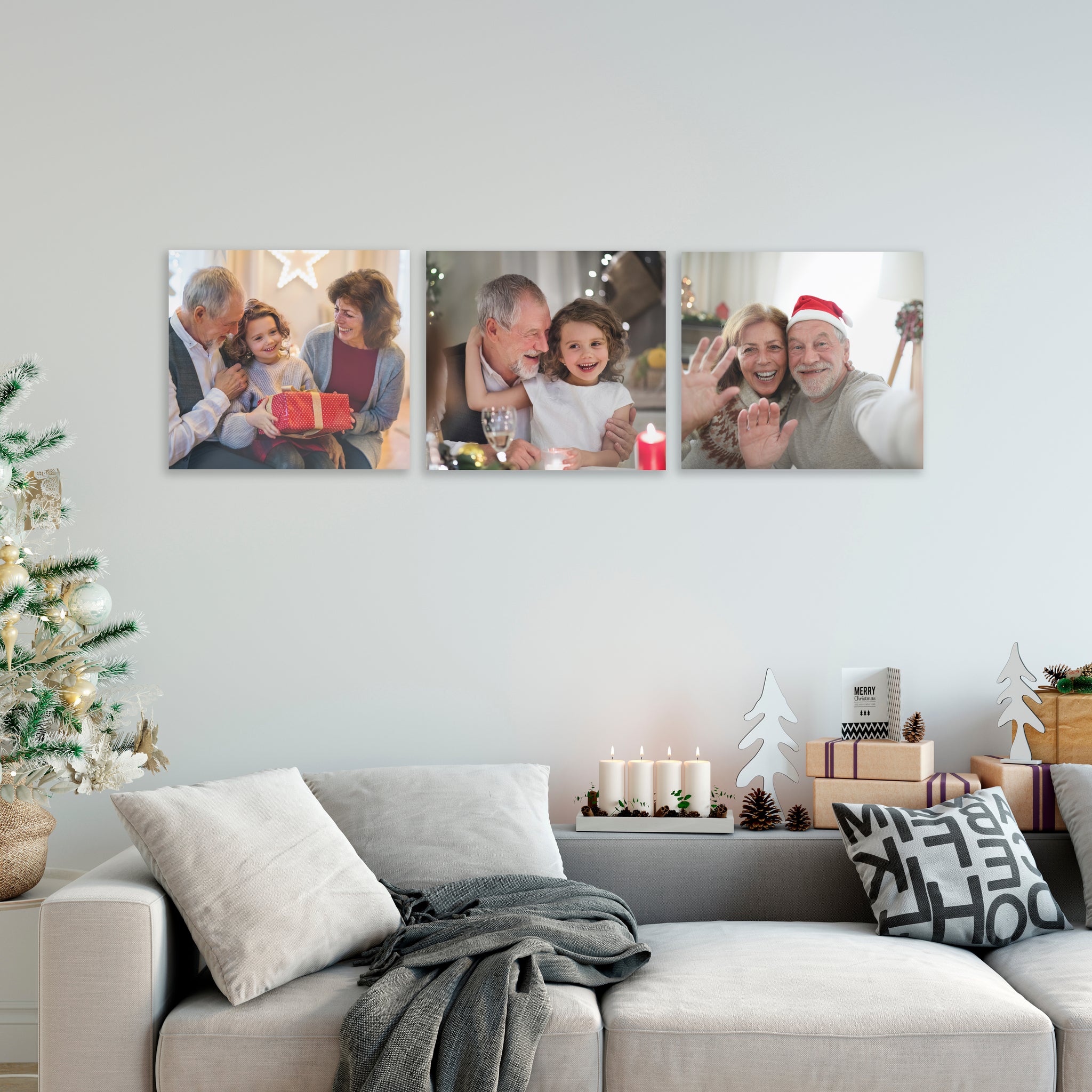 フォトビジョン 3 Glass Photo Tiles 16X16, Renter-Friendly, Magnetic Picture Tiles