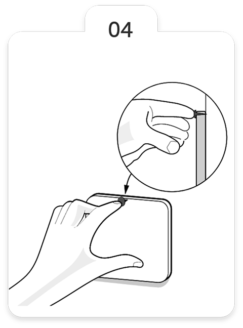 <p>Push the TileTack (or a household thumbtack) through the wall pad <strong>along the top edge.</strong></p><h6>*OPTIONAL &nbsp;for smooth walls</h6>
