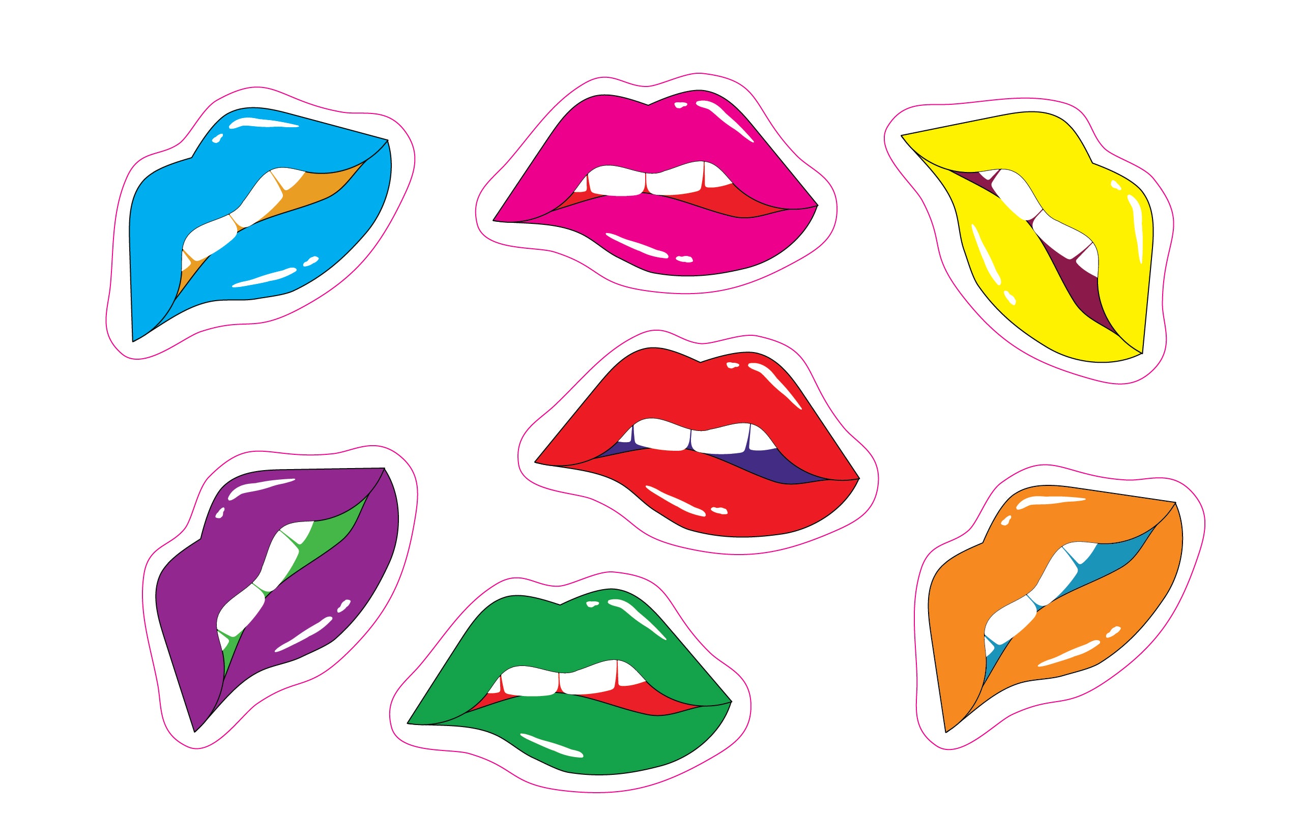 Collage Sticker Lips Lips Wall Decal Stickers – TilePix