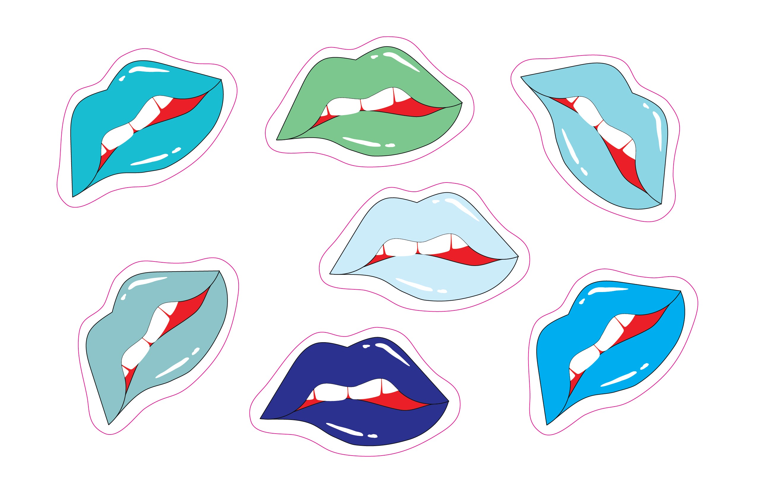 Snarling Lips Sticker Lips Wall Decal Stickers – TilePix