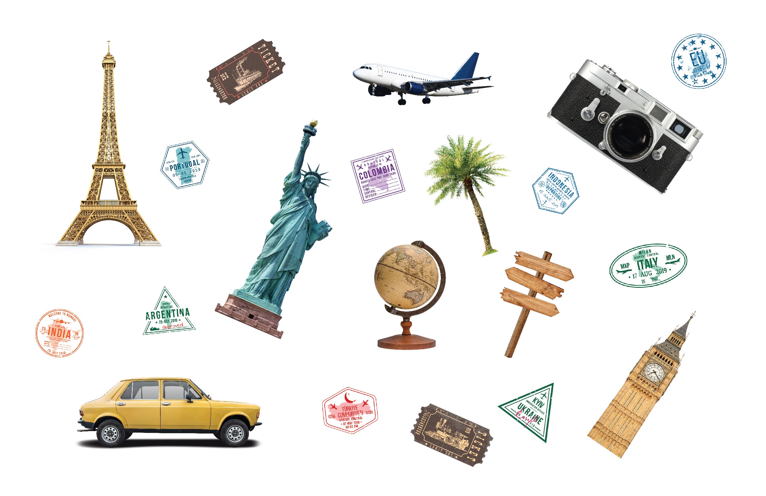 Wanderlust Travel Inspired Mirror Stickers TilePix wanderlust-travel-inspired-mirror-stickers-tilepix